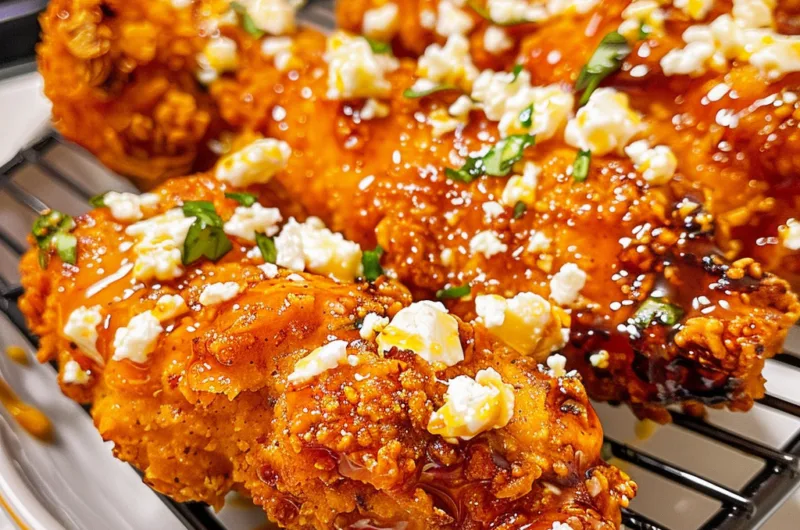 Crispy Hot Honey Feta Chicken