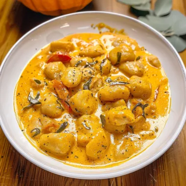 Chicken and Gnocchi in Creamy Pumpkin Sauce Delight