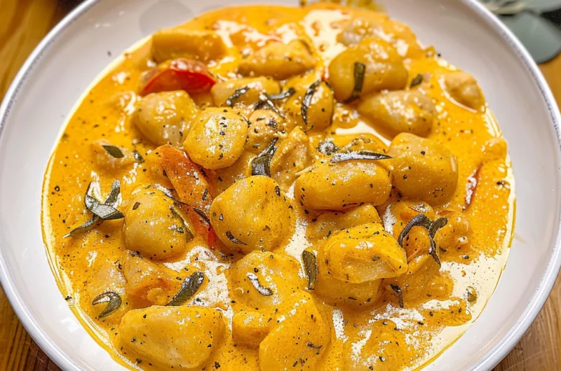 Chicken and Gnocchi in Creamy Pumpkin Sauce Delight