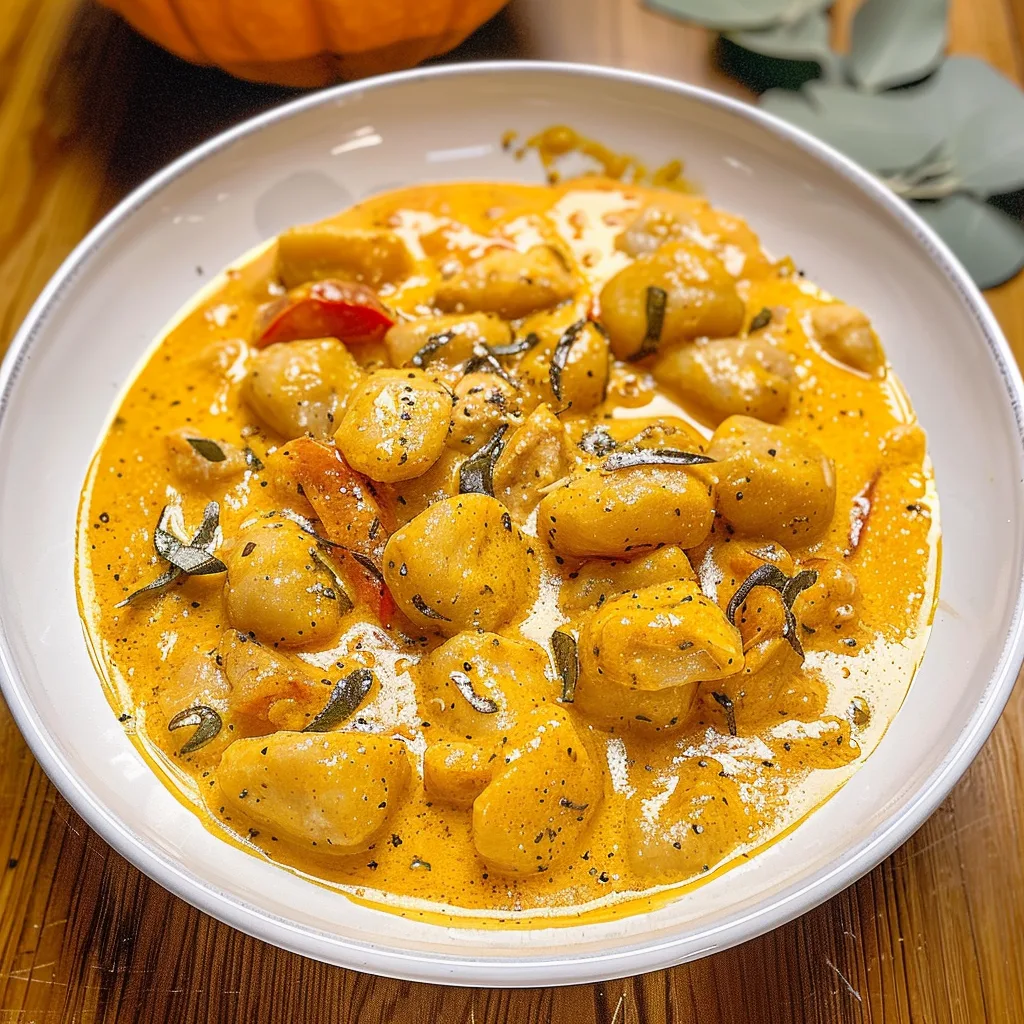 Chicken and Gnocchi in Creamy Pumpkin Sauce Delight