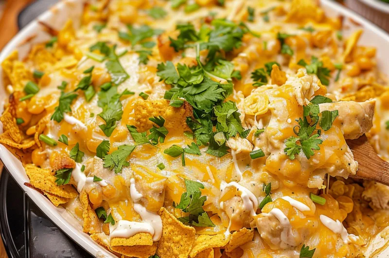 White Chili Chicken Frito Casserole