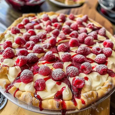 Raspberry Cheesecake Dessert Pizza
