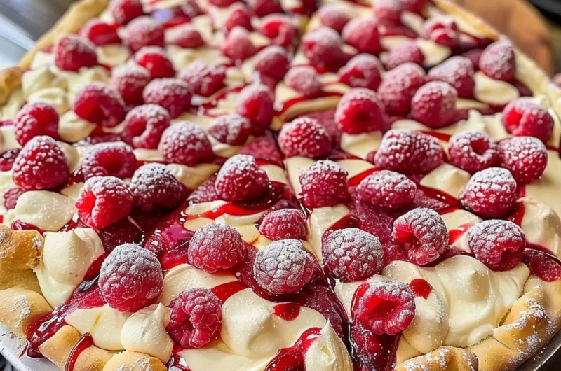 Raspberry Cheesecake Dessert Pizza