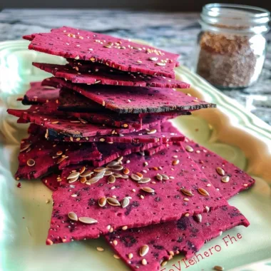 Beet Crackers With Flax Seeds: Vegan Gluten-Free Snack