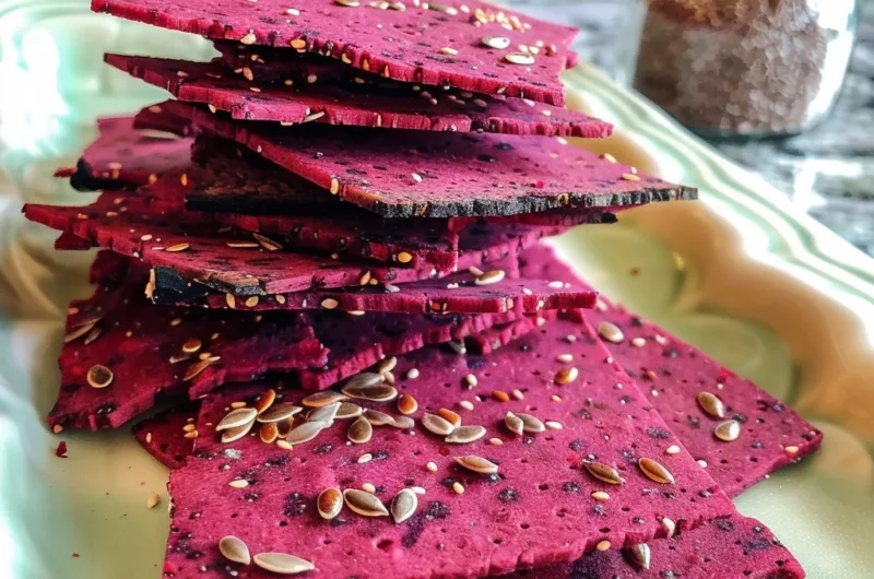 Beet Crackers With Flax Seeds: Vegan Gluten-Free Snack