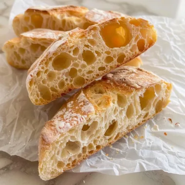 Bakery-Style No-Knead Ciabatta Bread: Effortless Artisan Loaf