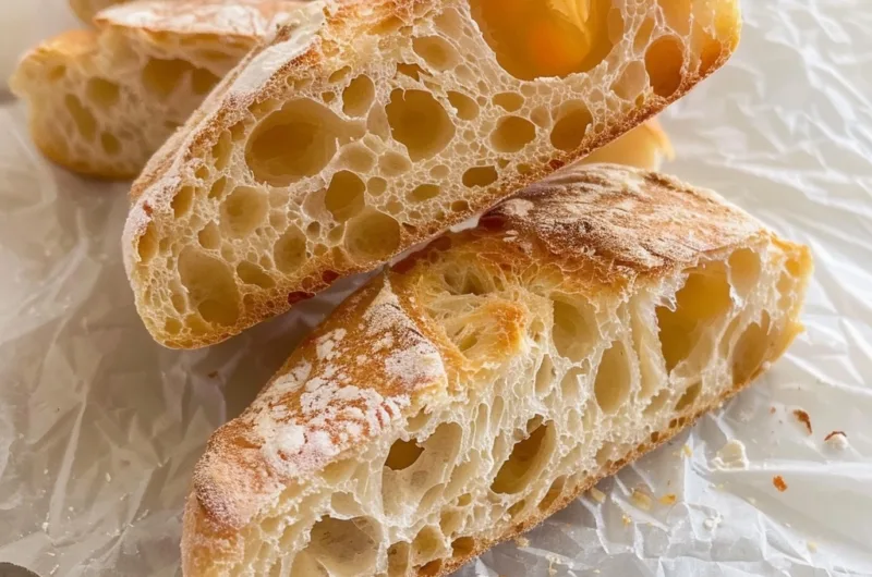 Bakery-Style No-Knead Ciabatta Bread: Effortless Artisan Loaf