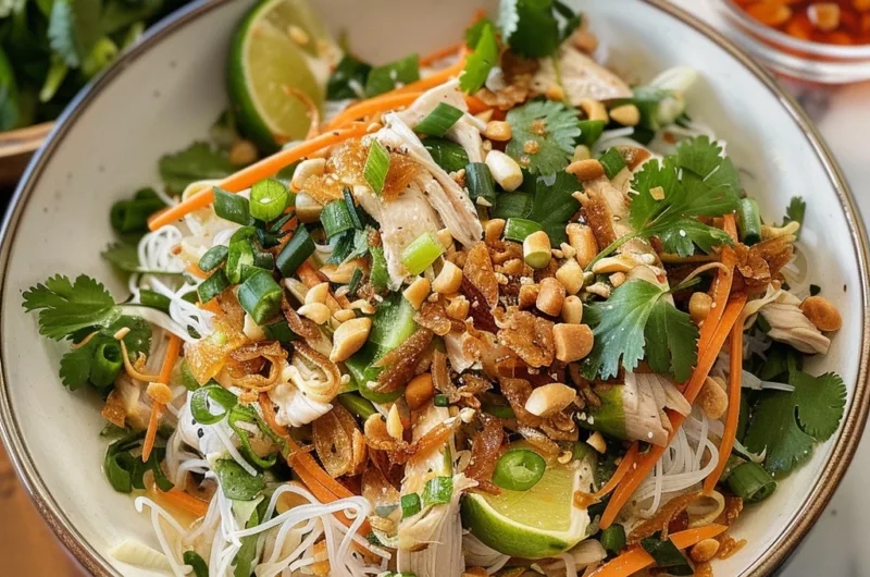 Vietnamese Noodle Salad with Chicken – Fresh Herb Salad