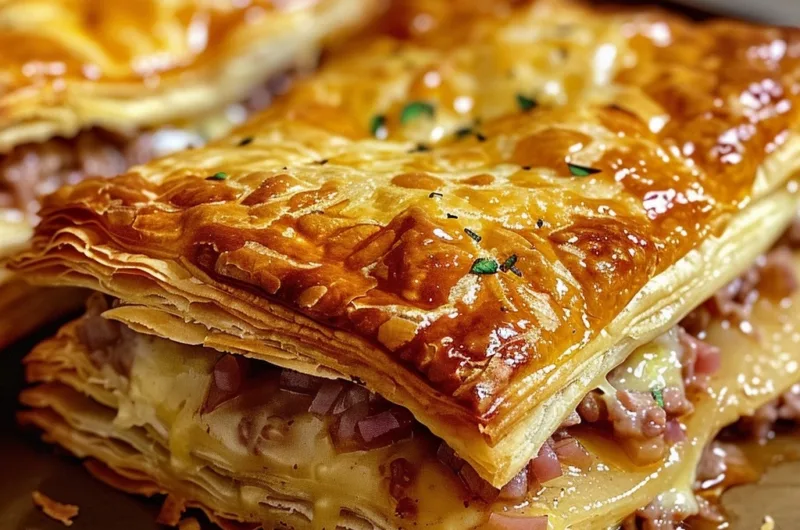 Crispy Beef & Cheese Puff Pastry