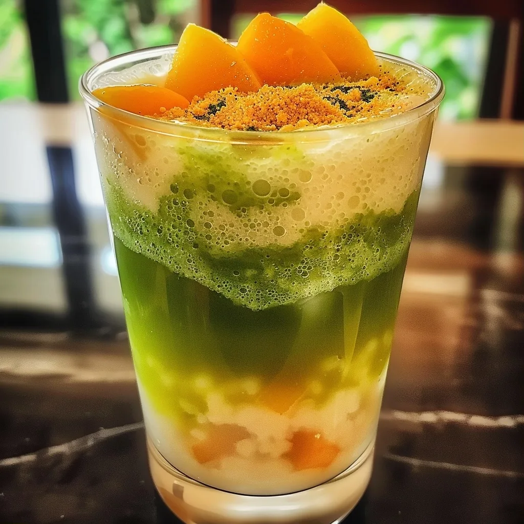 Matcha Peach Sago Drink: Refreshing Summer Tea