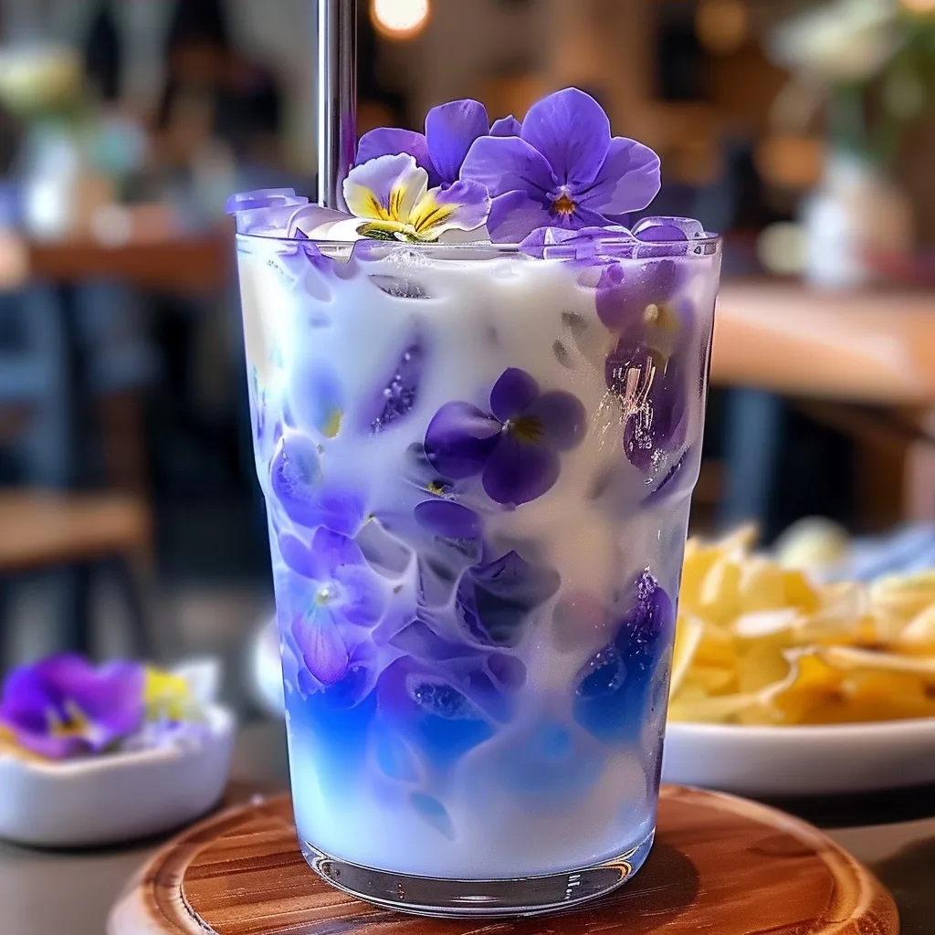 Iced Butterfly Pea Flower Tea Latte: Refreshing Berry Blue Brew